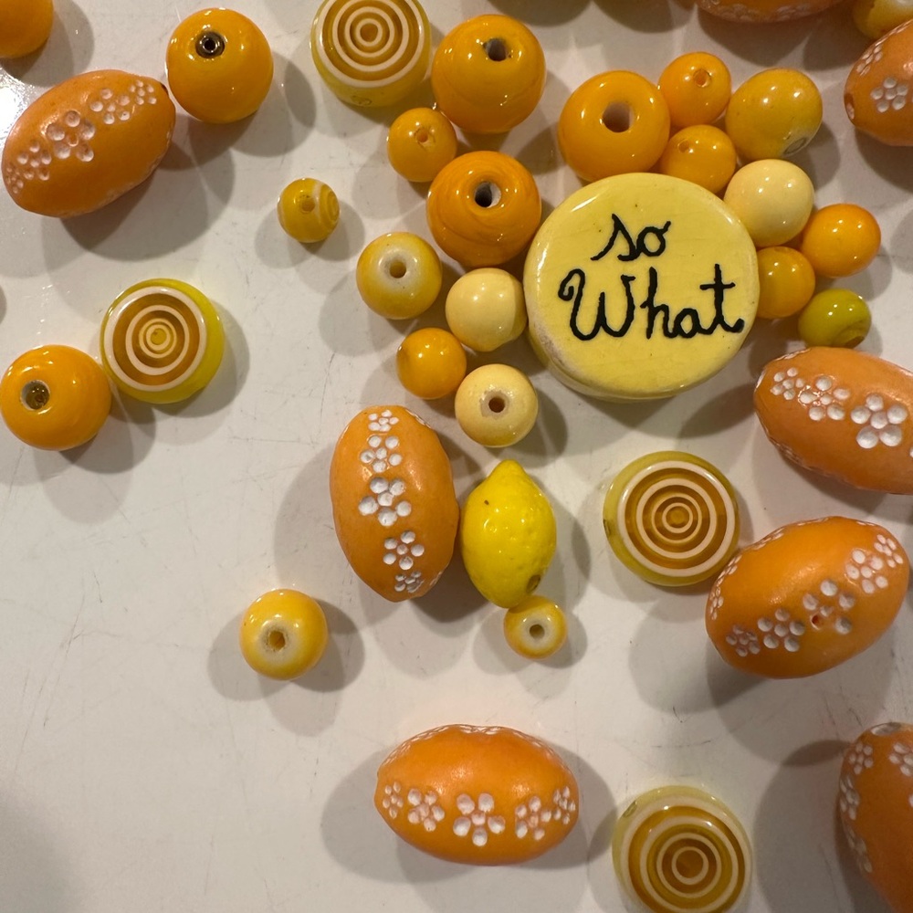Orange and Yellow Bead lot for jewelry making - Picture 3 of 10
